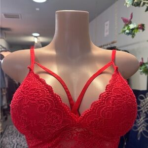 Red  Lace Bralette